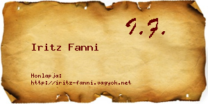 Iritz Fanni névjegykártya