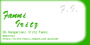 fanni iritz business card